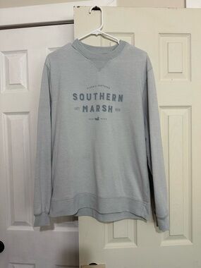 Southern Marsh Light Blue Logo Crewneck Sweatshirt
